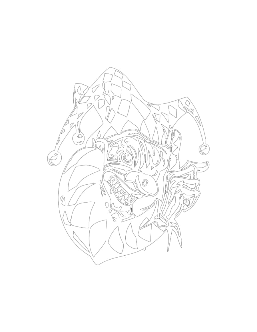 Clown Pen Drawing Tracing Shape Free Vectors